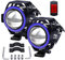 2PCS Phares Avant Moto 1 Mode,Universel U7 Moto Feux Additionnels 12V 24V LED Phares Avant Motos Anti Brouillard Projecteur Spot LED Motos avec Interrupteur (Bleu)