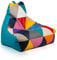 Ecopuf - Sessel Wohnzimmer - Patchwork Sacksessel Kunstleder Keiko Größe S/M - Entspannungssessel zum Sitzen - Sack Pouf mit Griff - Wohnungseinrichtung - Türkis E20