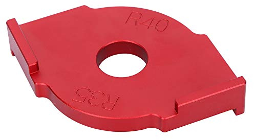 LiebeWH Aluminio Mesa de Fresadora Carpinteria Esquina Radio Plantilla Panel Madera Rápido Brocas Plantilla Ángulo Alta Precisión Localizador Carpintería Herramienta - Rojo R35-R40