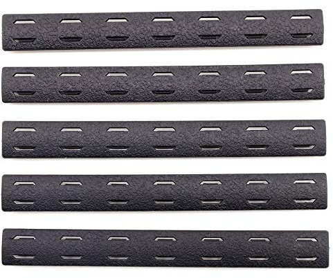 Trirock 5-Pack Black Heat Resistant Non-Slip Handguard Protector Rubber Rail Cover Fits Mcutout Picatinny Rail