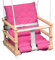 Skyline Balancoire Enfant Exterieur Jardin en Bois Accessoire Interieur Tissu Siege Fait Main Balançoire pour Bébé Interieur Corde 3 in 1 Naturel/Rosa