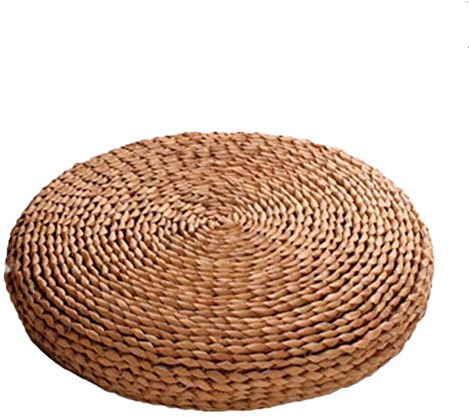 Merkts Round Straw Cushion,Round Thick Floor Tatami Mat,for Home Fitness Yoga Meditation,Khaki 30 * 30 cm