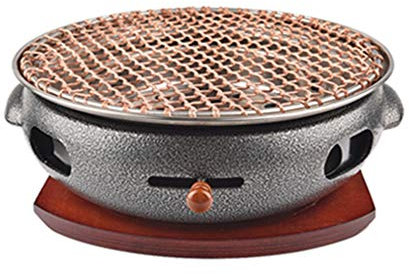 Gusseisenkohle Grill-Topf, Multifunktions-Verbraucher und kommerzieller rauchloser Kohlenstoffgrill-Kohle-Grill-Pan-Pfanne,C
