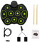 Locisne Batteria elettaronica Portatile Pieghevole Batteria Elettronica avvoalgibile con 9 Pad per Batteria, 2 Pedali, Regalo di Natale di Compleanno (Senza Altoparlanti)