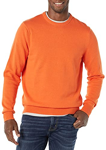 Amazon Essentials Men's Crewneck Sweater (Available in Big & Tall), Orange, X-Large