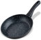 Fackelmann Bratpfanne Marble 20 cm, Antihaft-Pfanne aus 90% recyceltem Aluminium mit ergonomischem Kunststoff-Griff, kleine Induktionspfanne zum Kochen & Anbraten, Anthrazit/ Weiß