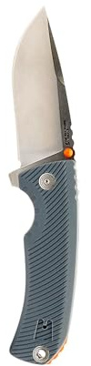 SOG Tellus FLK Daily Outdoor Full-Sized Frame Lock Folding Knife | GRN Handle | CRYO 440C Stainless Steel Blade | Reversible Pocket Clip, Wolf Gray, Blister Pack