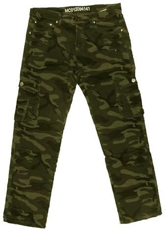 Pantalone Mimetico Militare Uomo,Caldo Cotone Interno Felpato,Tasche,Inverno Caccia Cacciatore (32 46 IT Uomo, Verde Scuro)
