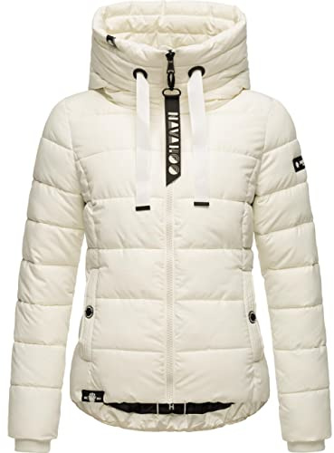 Navahoo Damen Winterjacke warme Steppjacke mit hohem Kragen und verstellbarer Kapuze Amayaa XS-XXL