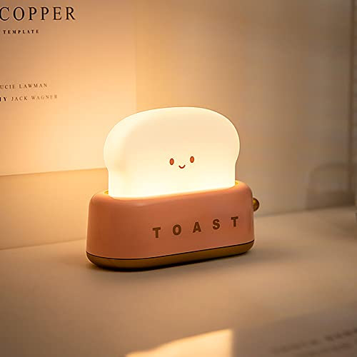 Irishom Toast Nachtlicht Wiederaufladbar Kinder Warmes Licht mit Timer Tragbare Nachttischlampe Schlafzimmer Dekoration für Mädchen, Jungen, Freunde