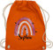 Turnbeutel Rucksack - Boho - Regenbogen Rainbow - Unisize - Orange - bohemian personalisierter beutel sportbeutel schule wäschebeutel kindergarten individuell selbst bedrucken turnsack