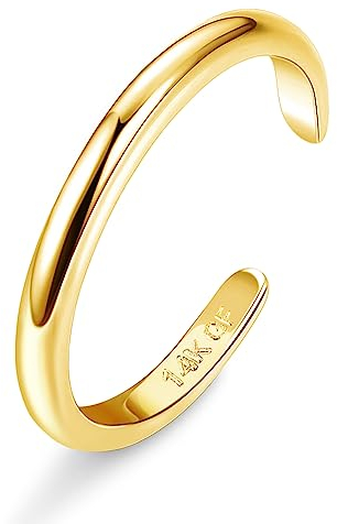 YADOCA 14K Gold Gefüllte Zehenringe für Damen Einstellbare Offene Gold Zehenring Minimalistische Sommer Strand Fußschmuck mit Geschenk-Box 2mm