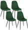 Lestarain 4er Set Esszimmerstühle, ergonomischer Küchenstuhl, Polsterstuhl mit Samtbezug, Wohnzimmerstuhl mit Metallbeinen, Design Stuhl für Schlafzimmer Wohnzimmer, Dunkelgrün, LCNI114003-4