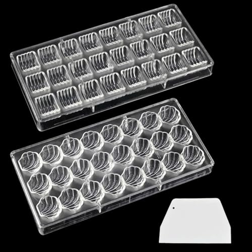 Binwat Chocolate Candy Mold PC Polycarbonate Chocolate Making Mould (Cylindrical Corrugated +Scalloped)