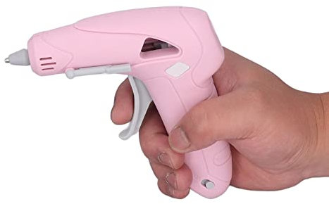 Pistola per Colla a Caldo Senza Fili, Mini Pistola per Colla a Caldo, Kit Pistola per Colla con Stick di Colla Premium da 30 Pezzi, Batteria Ricaricabile USB da 2200 MAh, Rosa