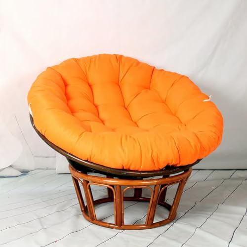 Hovoto Papasansessel Kissen Sitzauflage, Rundes Dicke Stuhlkissen, Bequem Weich Sitzkissen, Hängesessel Kissen für Gartensessel, Drehsessel, Korbsessel, Balkonstuhl, orange Farbe, 130 * 130cm