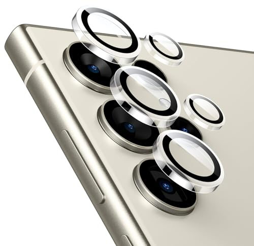 ESR for Samsung Galaxy S24 Ultra Camera Lens Protector, Individual Lens Protectors, Scratch-Resistant Ultra-Thin Tempered Glass with Aluminum Edging, Galaxy S24 Ultra Case Friendly, 1 Set, Clear