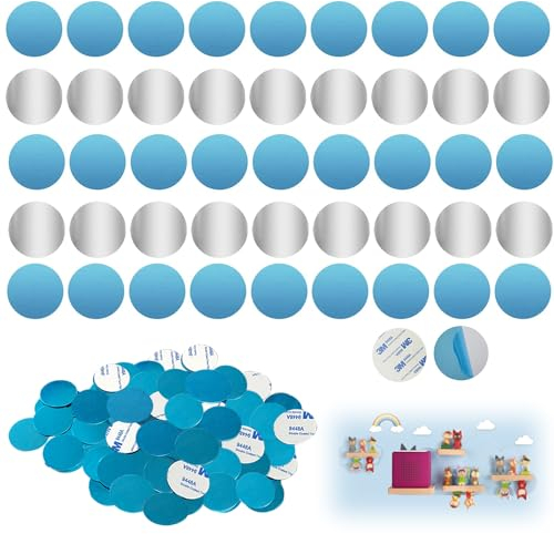 AZWOOD Self-Adhesive Metal Plates for Tonie Figures, 100pcs Strong Sticker Base for Magnets, Metal Discs Made of Stainless Steel, Tonie Figure Accessories - Decorate the Children's Room with Tonies