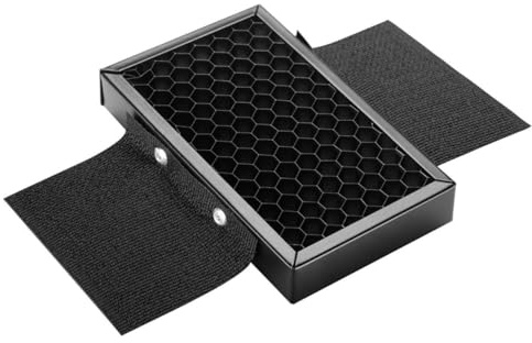 Metall Blitzfleckfilter Schwarz Wabengitterreflektor für Aufsteckblitz | Wabenförmige Lichtsteuerung, Befestigungssystem, für Produkt und Porträtfotografie, Kontrolliertes Licht, Modellierung