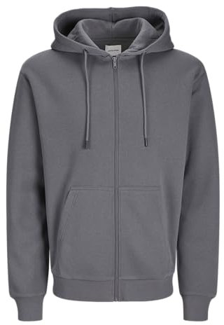 JACK & JONES Sweat à Capuche à Fermeture éclair Regular Fit Uni Pullover JJEBRADLEY, Couleurs:Marron-foncé, Taille Chandail:XXL