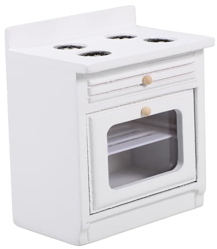 Vaguelly Mini Kitchen Model 1:12 Scale White Stove for Dollhouse Realistic Kitchen Scene for Kids Learning and Decoration