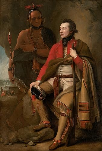 PSVDCTOO Gefeiert Wandbilder Kunst Poster Poster Bilder Colonel Guy Johnson und Karonghyontye Captain David Hill von Benjamin West Vintage Wandbild für Heimdekoration 60x90cm