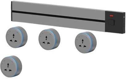 Prise de courant murale avec adaptateur amovible, montage exposé, prise d'extension murale de cuisine 8000W 32A,Grey-40cm