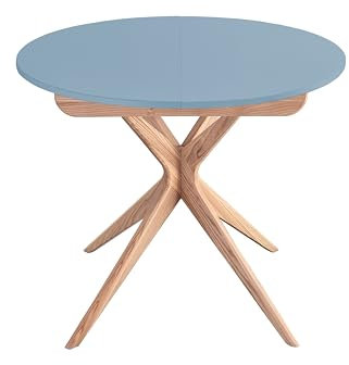 Runder Ausziehbare Esstisch 90cm Jubi Taubenblau