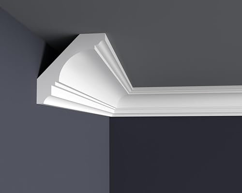 Moulures en stuc XPS en polystyrène - Blanc - 10 m (120 x 120)