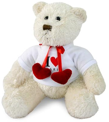 printplanet® - Kuscheltier Teddy mit Herzen mit eigenem Foto, Namen oder Text Bedrucken - 17 Designs - Stofftier