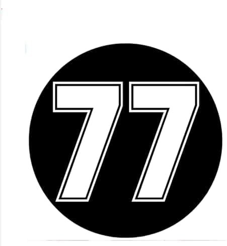GENMIP Numero 2pcs 77 Adesivo per Auto Adesivo 10 Cm