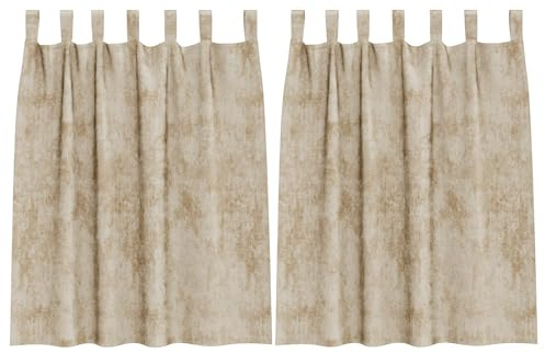 vidaXL Samtvorhänge 2er-Set mit Ösen in Creme, 140 x 140 cm – perfekte Innendekoration, Sichtschutz und lichtfilternde Gardinen. Verdunkelungstücher für stilvolle Räume.