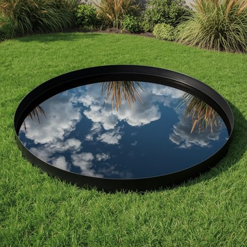 Findway Gardens Wasserbecken/Wasserspiegel - Runde Schwarze Schale, Verzinkter Stahl 100cm