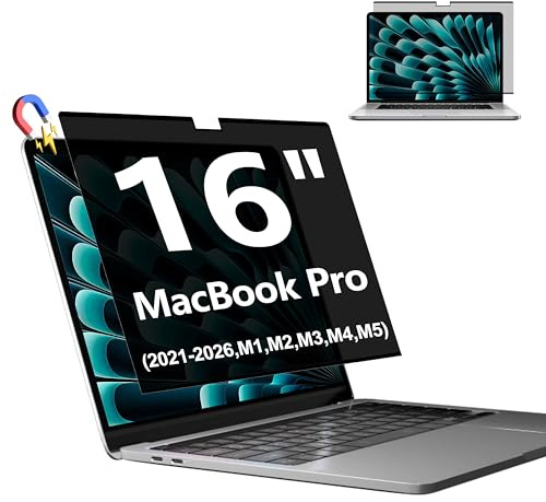 FYJRCY Magnetischer Blickschutzfolie für Macbook Pro 16 Zoll (2021–2026, M1, M2, M3, M4, M5, Pro, Max), Abnehmbarer Sichtschutzfilter für Laptops und Blendfreier Blaulicht Bildschirmschutz