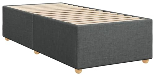 vidaXL Bed Frame without Mattress Dark Grey Single Fabric