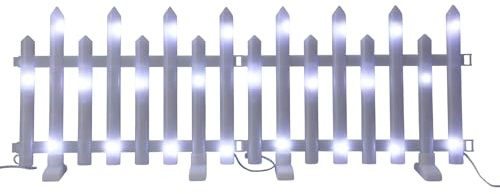 Well Home 8-teiliges LED Zaunlicht Set weiß mit Controller und Timer