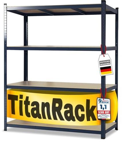 OfficeMarshal Schwerlastregal 200x180x60 cm grau – Weitspannregal Metall, Werkstatt Regal, Regal Werkstatt, Steckregal Lagerregal