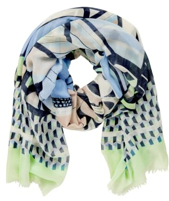 Betty Barclay Damen Basic-Schal mit Print ACC, Blau/Grün