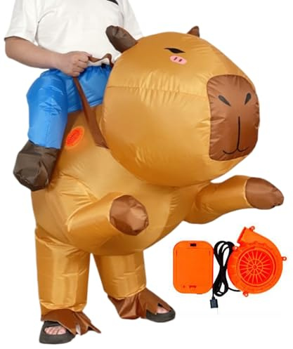 Chdnhe Aufblasbares Capybara-Kostüm, Lustiges Wasserschwein Aufblasbar Outfit Kinder, Cosplay-Accessoires Für Mädchen, Männer, Frauen, jungens | Karneval, Maskenbälle, Paraden