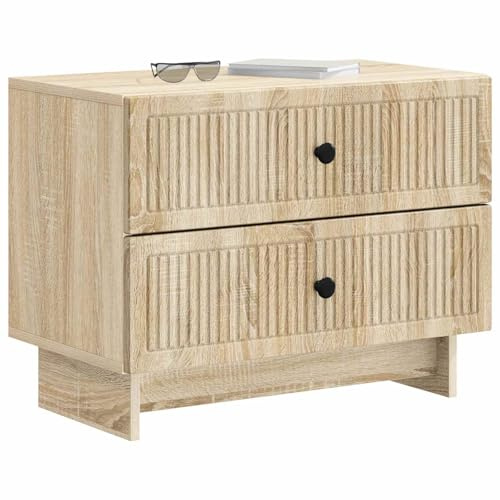 vidaXL Nachttisch Sonoma-Eiche 62 x 34,5 x 47,5 cm Holzwerkstoff, Geräumiger Nachttisch, Vintage rechteckiger Organizer, kompakte Schlafzimmermöbel, Elegante Tischdeko