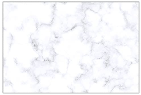 Wallario Küchenrückwand selbstklebend 90 x 60 cm, Motiv: Weiße Marmor-Optik | Spritzschutz abwischbar & pflegeleicht