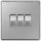 Screwless Flat Plate Brushed Stainless Steel 10AX Light Switch 3 Gang 2 Way