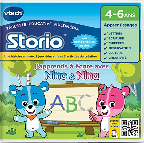 VTech - 232605 - Jeu Storio J'Apprends À Écrire avec Nino & Nina