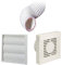 Manrose Extractor Fan White Gravity Vent Ducting Kit for Kitchens & Bathrooms