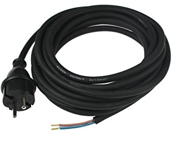 as - Schwabe Cavo di collegamento per trapani – 3 m in gomma H05RN-F 2 x 1,0 mm – Spina per contorno con cavo – Cavo adattatore con terminali – cantieri e commerciali – IP44 – nero 70532