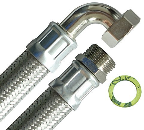 Hochwertiger Panzerschlauch 1 AG x 1 ÜM Bogen – Für zuverlässige Heizungs- und Wasserinstallationen Solarschlauch Pumpenschlauch Heizungsschlauch