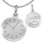 Clever Schmuck Set mit Gravur: Silberner Anhänger Geburts Uhr matt und glänzend mit wählbarer Kette, beides STERLING SILBER 925 im Etui