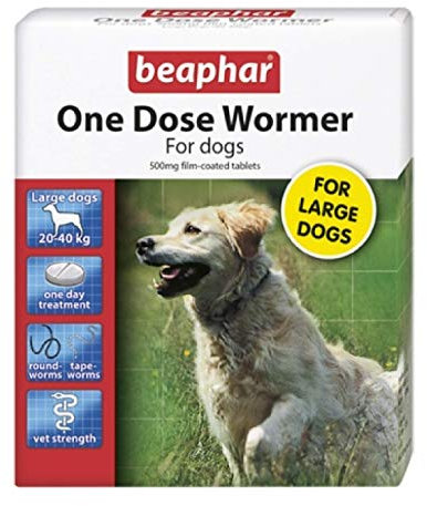 (2 Pack) Beaphar - One Dose Wormer for Large Dogs 4 Tabs