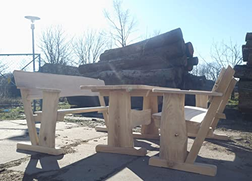 KJR Holzmanufaktur Rustikale Gartenmöbel, Sitzgruppe, Sitzgarnitur, Eiche