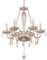 EGLO Pendelleuchte Basilano, 6 flammiger Kronleuchter Vintage, Shabby Chic, Hängelampe aus Stahl und Glas in Chrom, Cognac, Esstischlampe, Wohnzimmerlampe hängend mit E14 Fassung